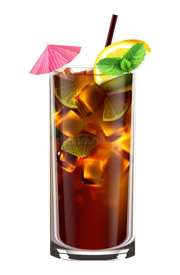 Glass Long Island Ice Tea Cocktail Stock Photo 1167314983