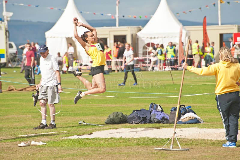 Long jump competition at Nairn Highland Games held on 17th August 2013. Long jump competition at Nairn Highland Games held on 17th August 2013.