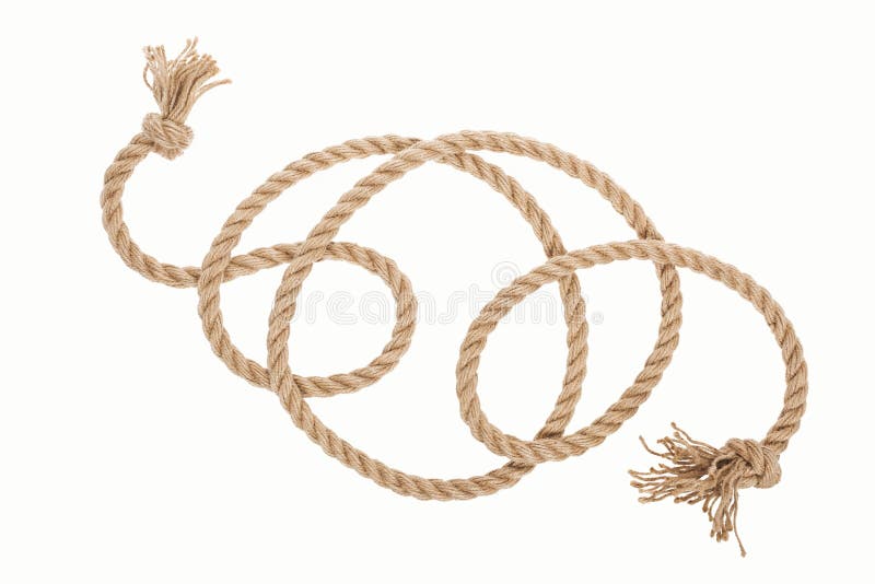 Brown Jute Nautical Rope Sailor Knot Isolated White Stock Photo by