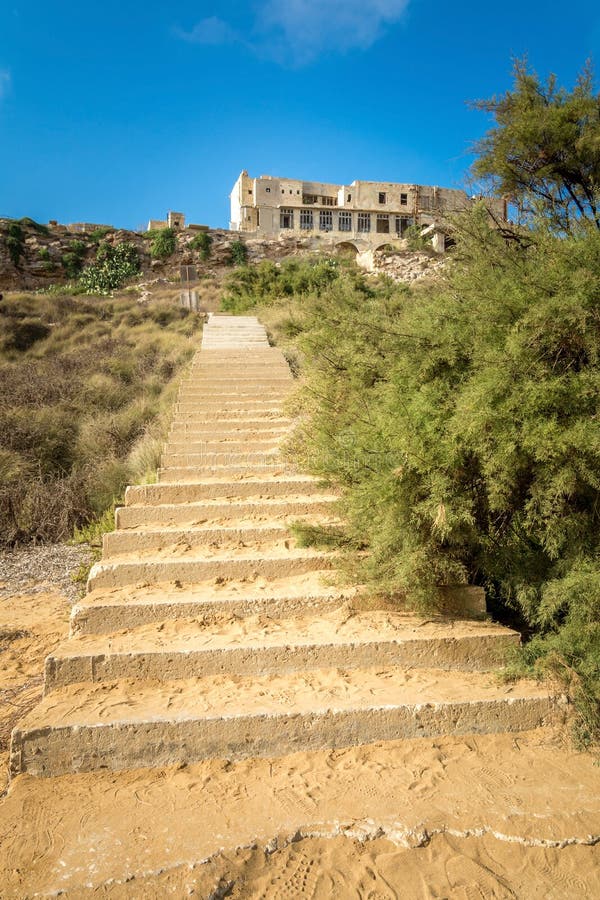 Long ladder from the beach stock photo. Image of detail 74096382