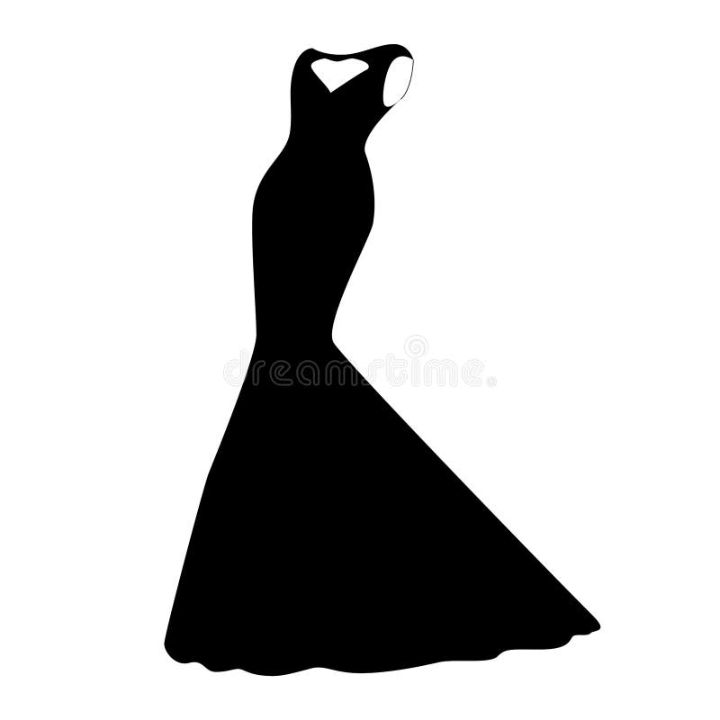 Long Maxi Dress Icon. Elegant Dress Sketch. Vector Illustration Image ...
