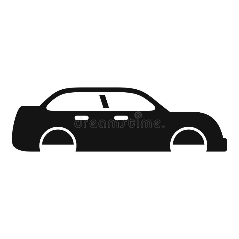 Long modern limousine standing side view silhouette icon vector illustration