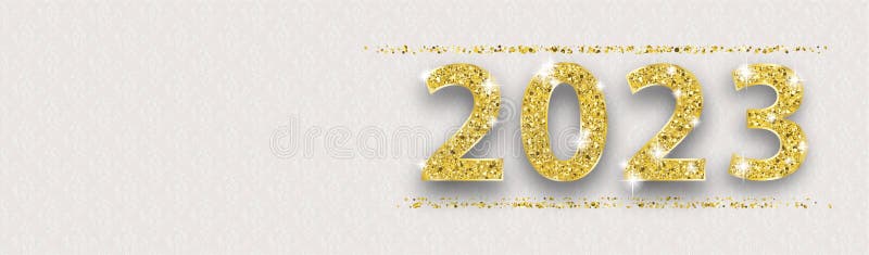 Long Noble Banner Ornaments 2023 Gold Stock Vector - Illustration of ...