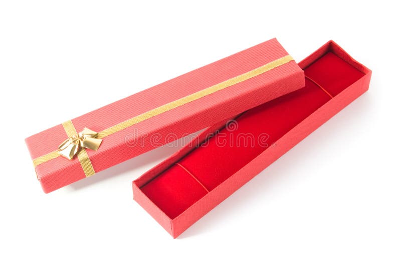 Long open red gift box