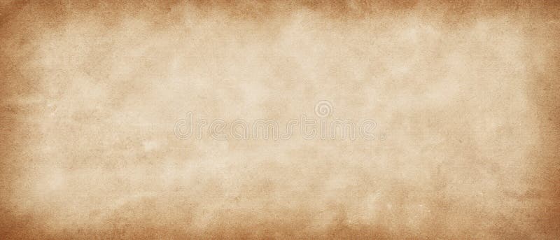 Long panoramic  vintage retro antique paper background. Light yellow-brown old paper texture. Rustic abstract old surface with