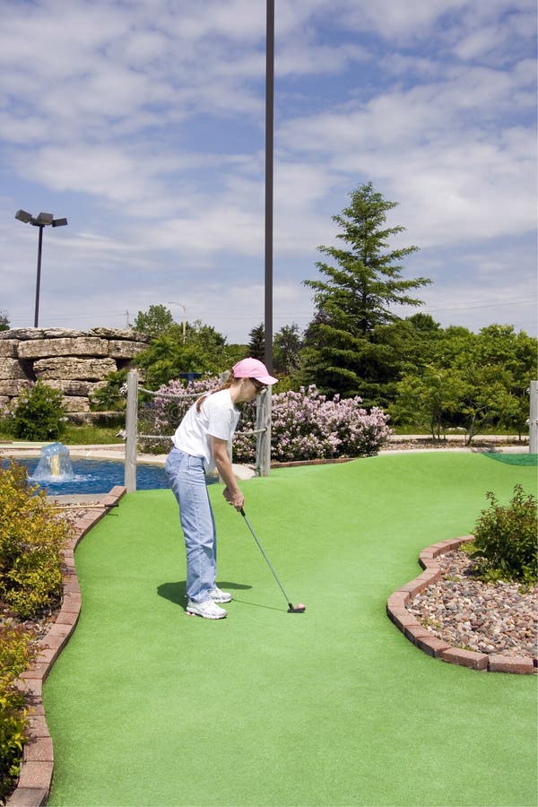 Long Putt On Mini Golf Course