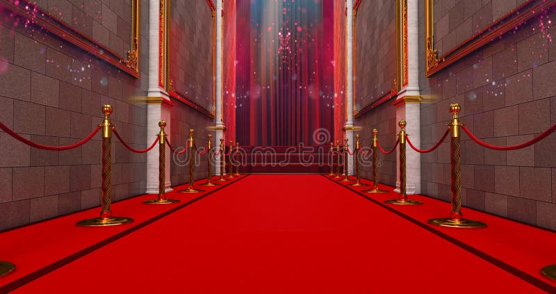 Red Carpet and Path Barriers Stock Illustration - Illustration of award,  background: 235816980