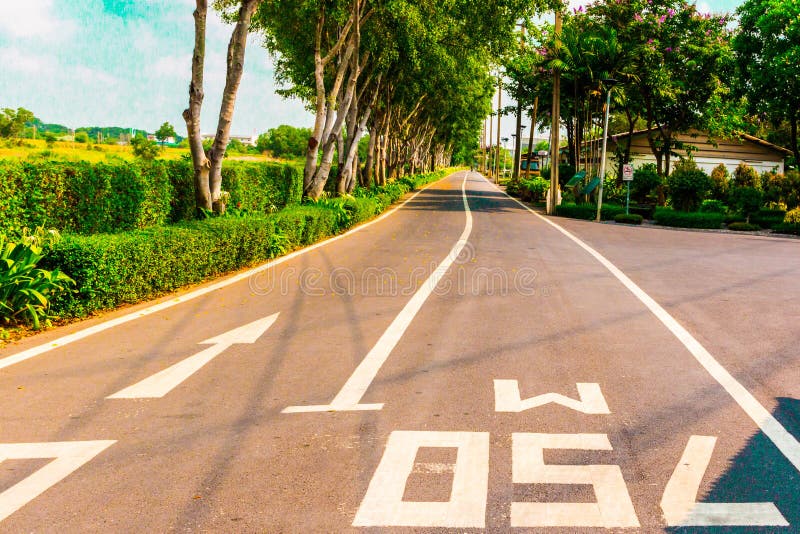 Long road stock image. Image of nature, parking, asphalt 79511667