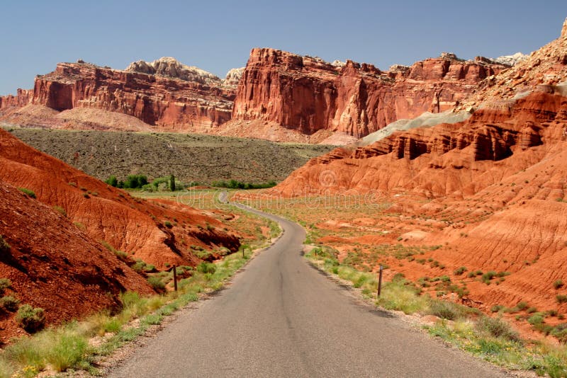 The long road forward stock image