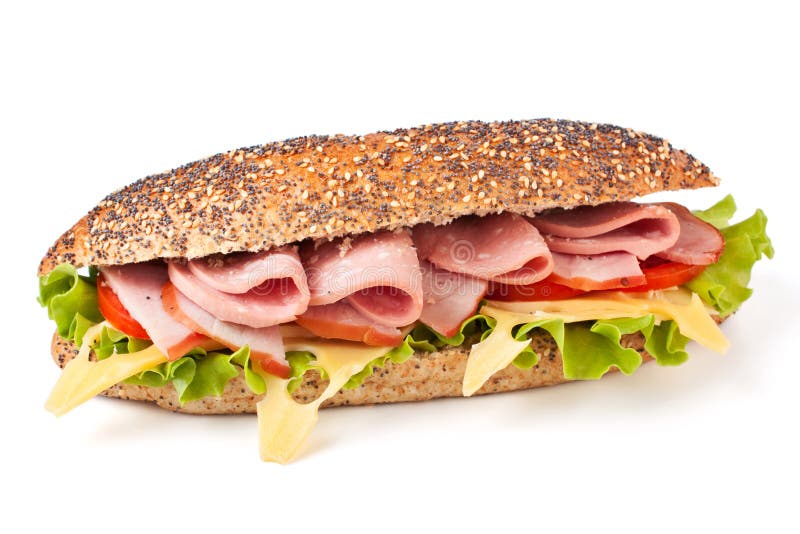 Gourmet Italian Salami Prosciutto Sandwich Stock Photo Image of white
