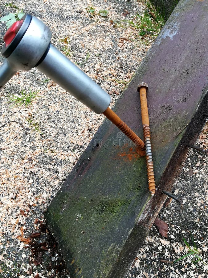 Long screws with tool stock photo. Image of loosen, wood 99415748