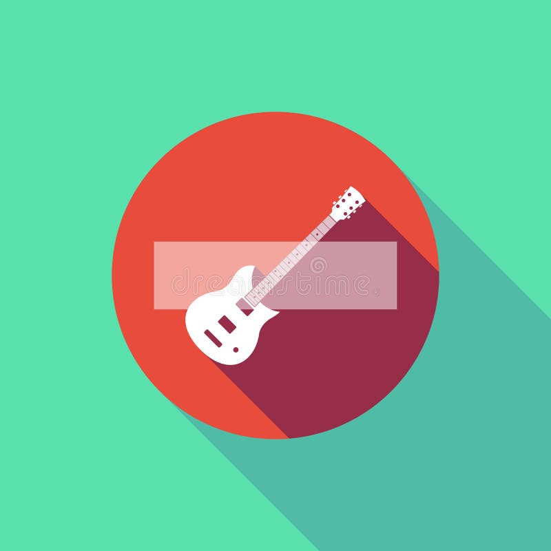 Long Shadow Do Not Enter Signal with an Electric Guitar Stock Illustration Illustration of