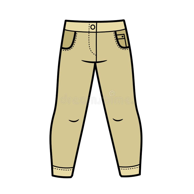 Sport Pants Outline for Coloring on a White Stock Illustration ...