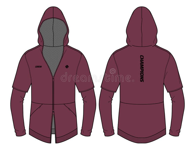 Men S Jacket or Sweatshirt Template with Zipper Stock Vector ...