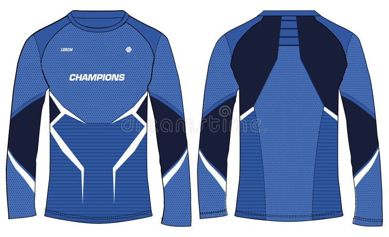 Long Sleeve Sports T-shirt Jersey Design Concept Vector Template ...