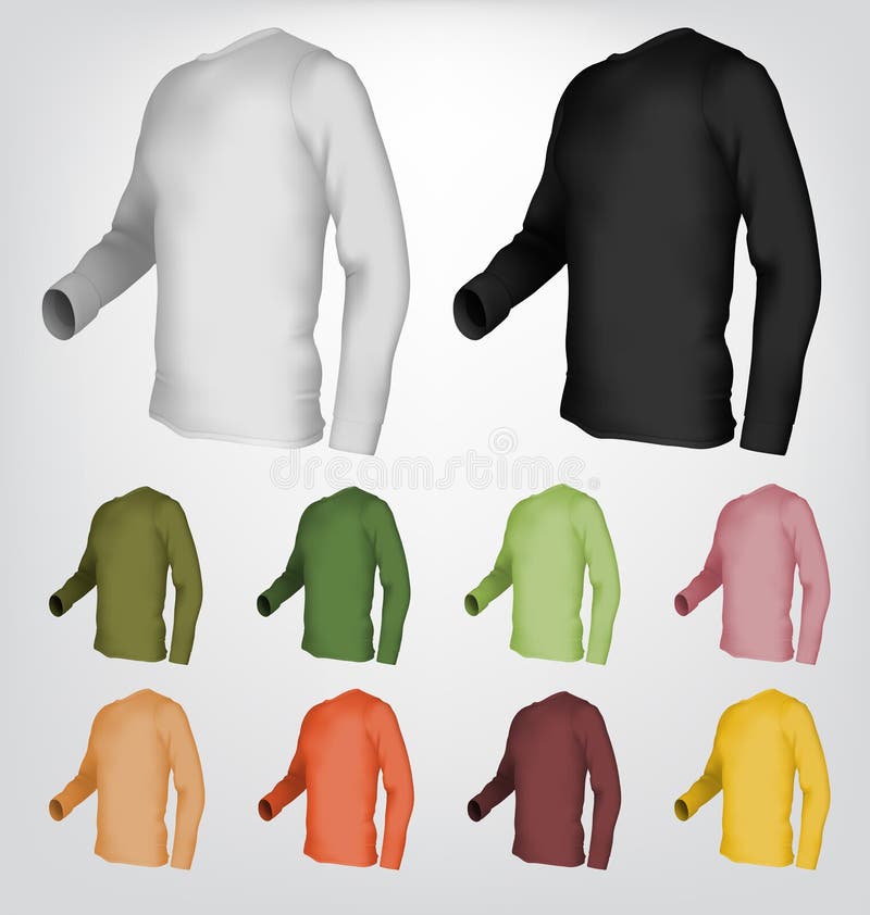 Long Sleeve Blank Shirt On Mannequin Torso Template. Stock Vector ...