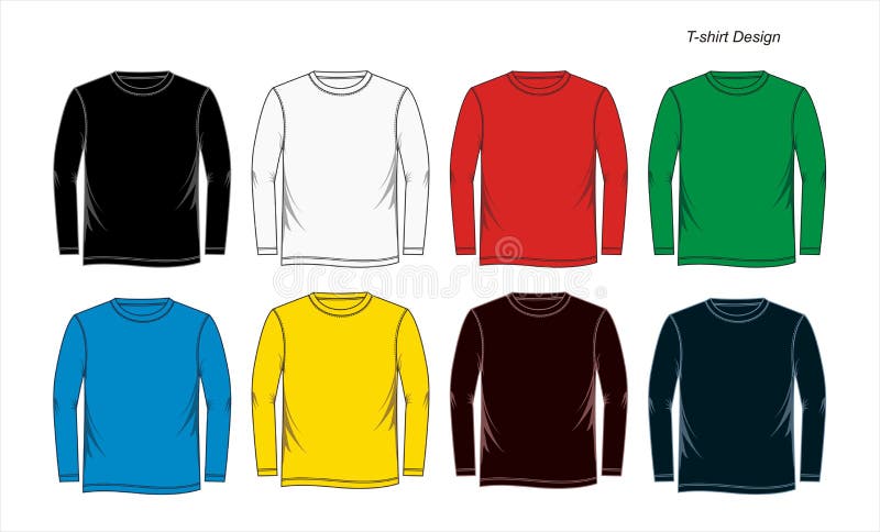 Download Long Sleeve T-shirt Template Blank, Vector Stock Vector ...