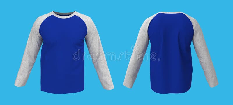 Download Long Sleeves Raglan T Shirt Mockup Stock Illustration Illustration Of Blank Gray 201034392