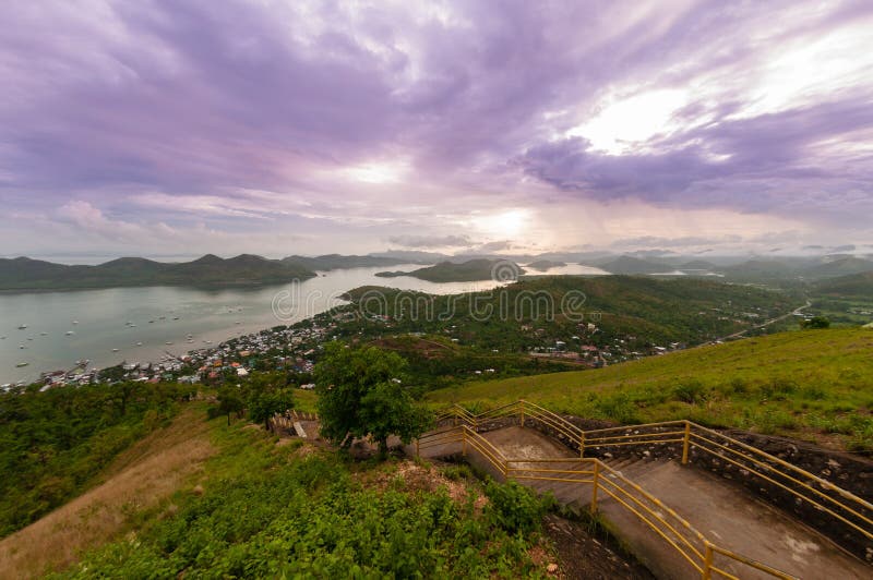 Long Staircase leading down from the mountain in.