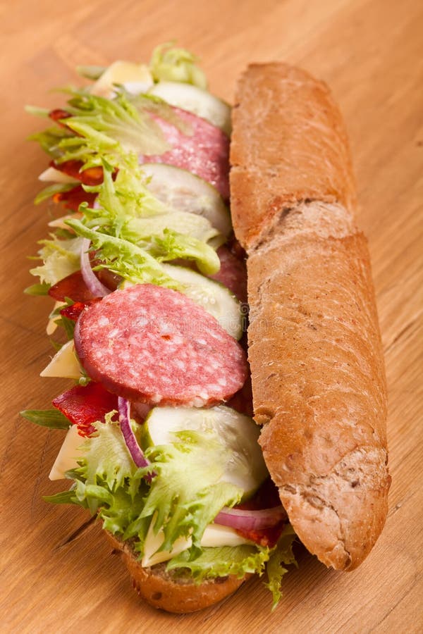 Long sub sandwich stock image. Image of onion, cold, healthy - 10782781