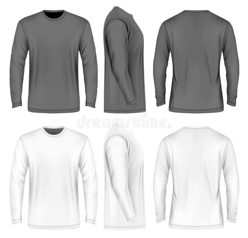 Long T-shirt de douille d'hommes illustration libre de droits Long T-shirt de douille d'hommes illustration libre de droits