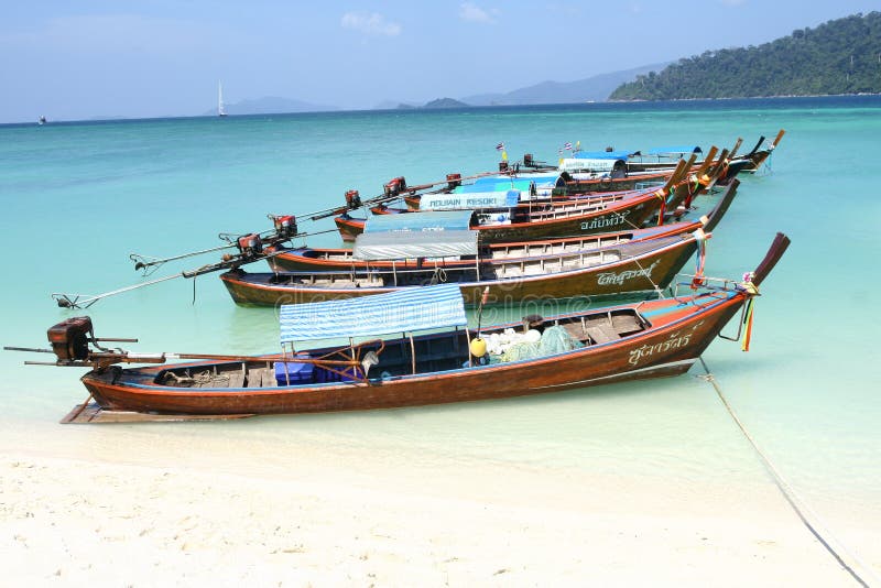 Long tail boats in thai island. Long tail boats in thai island