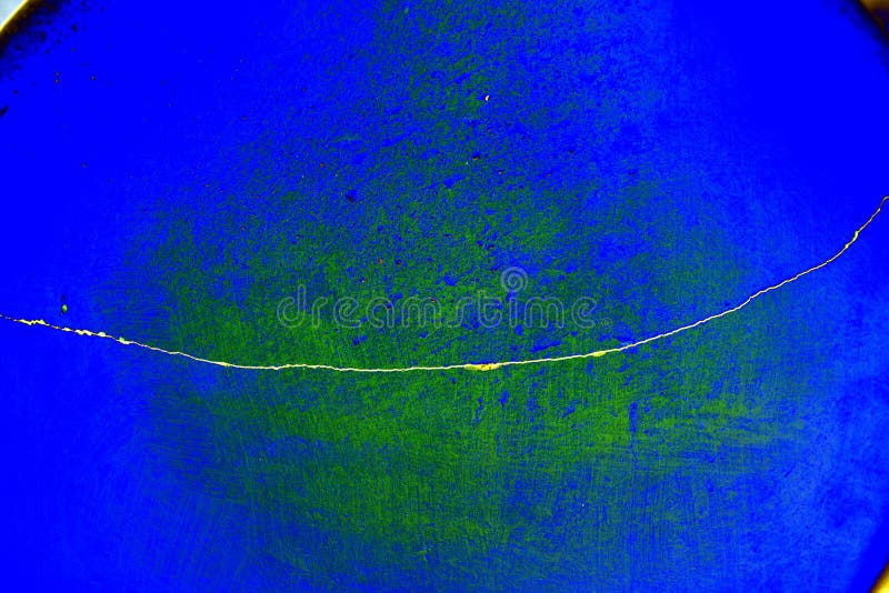 A Long Thin Crack on an Old Gray Wall. Horizontal Position. Changed