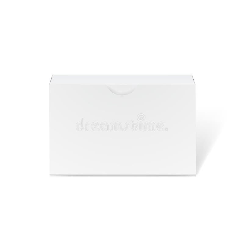 Download Long White Cardboard Box Mockup - Front View. Realistic ...