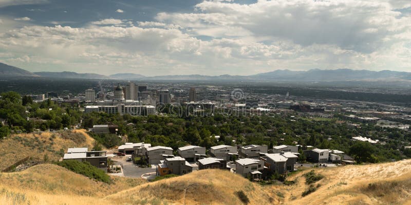 Long état du centre panoramique Ca de centre de la ville de Salt Lake City Utah photographie stock libre de droits Long état du centre panoramique Ca de centre de la ville de Salt Lake City Utah photographie stock libre de droits
