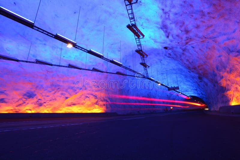 The longest road tunnel in the world in Laerdal, N