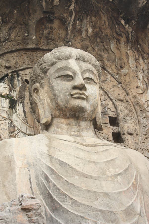 Longmen Caves in Luoyang. Statue of Buddha.