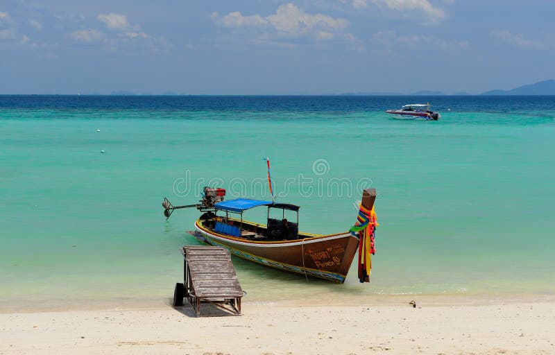 Longtail Boat on Laem Tong Beach Editorial Photo Image of ocean