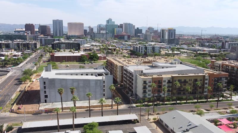 Longueur aérienne de Phoenix central, la capitale de l'Arizona banque de vidéos