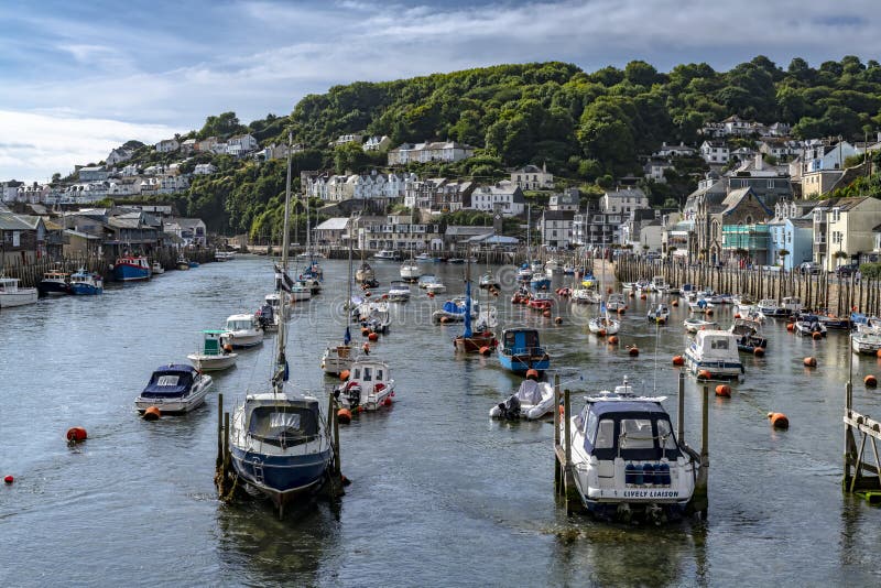 LOOE, Cornwall, England, UK - September 10 2018: Looe a very popular fishing port and Beach Holiday Resort