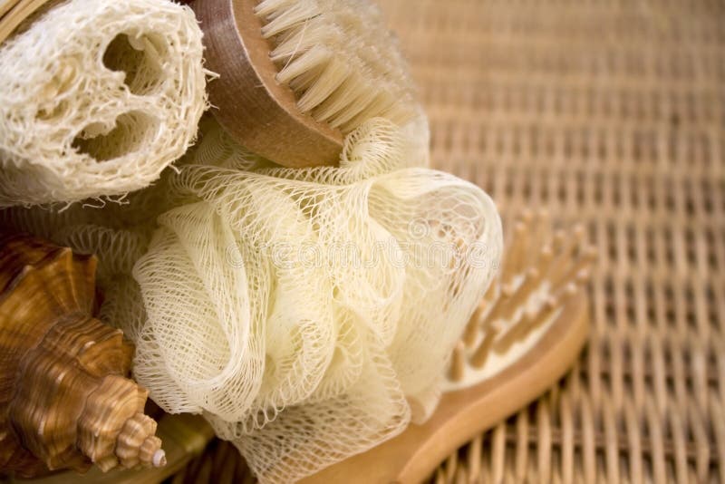 Loofah, scrub and brush stock photo. Image of wood, cane 3080818