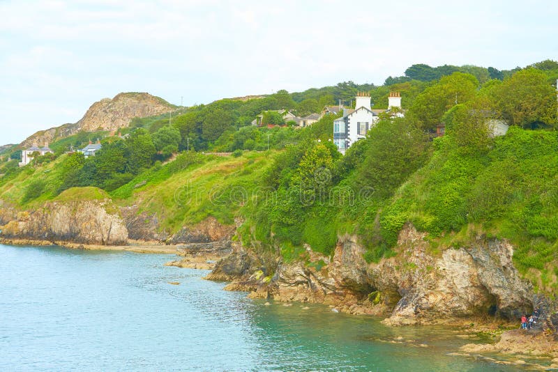 A Look on House in Cliff Dublin Bay on a Cloudy Sunny Day from Howth