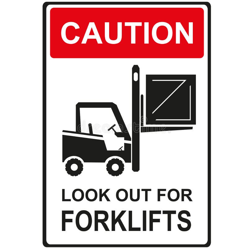 Look out for forklift vector illustration Look out for forklift vector illustration