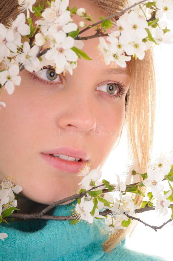 Look through spring flowers