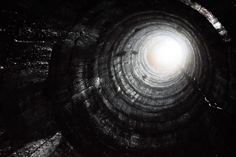 Look up from a mining hole