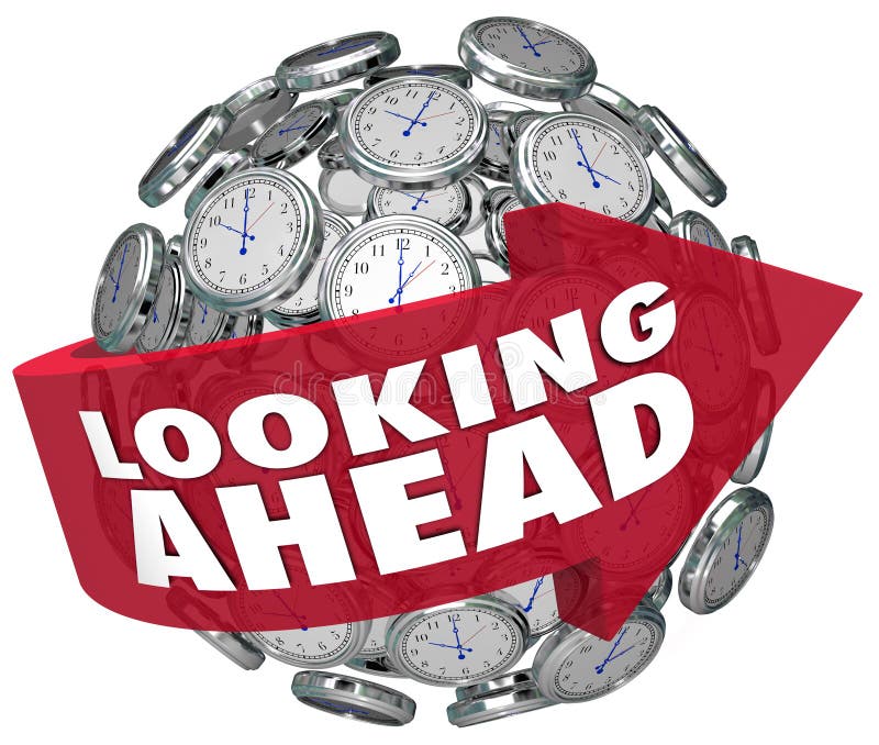 Looking Ahead Time Clock Forecasting Prediction Future vector illustration Looking Ahead Time Clock Forecasting Prediction Future vector illustration