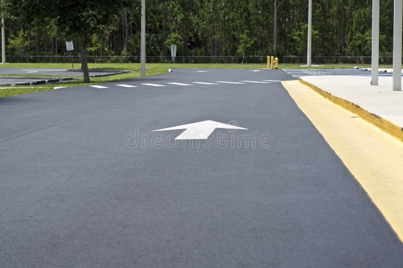 Crosswalk And Parking Place With Road Marking Stock Photo - Image of ...