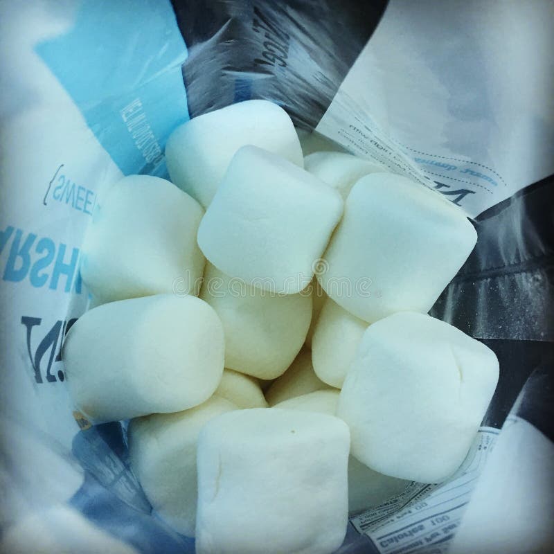 Bag of Large Fluffy White Marshmallows Stock Photo Image of