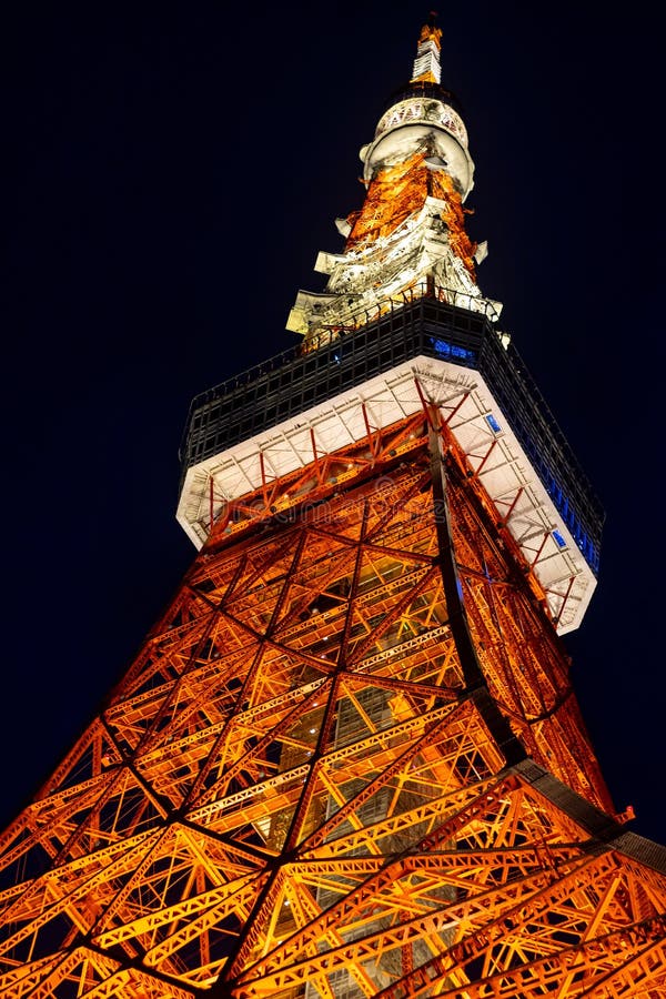 Tokyo Tower Lit Up at Night Editorial Photography - Image of large, radio:  217660832