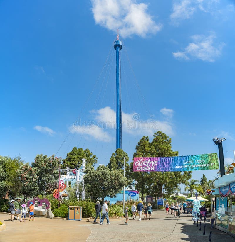 Looking Up the Skytower in the Famous SeaWorld Editorial Stock Image ...