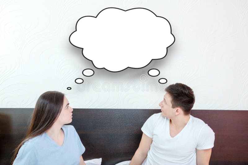 Looking up at thinking speech bubble, comic cloud royalty free stock image