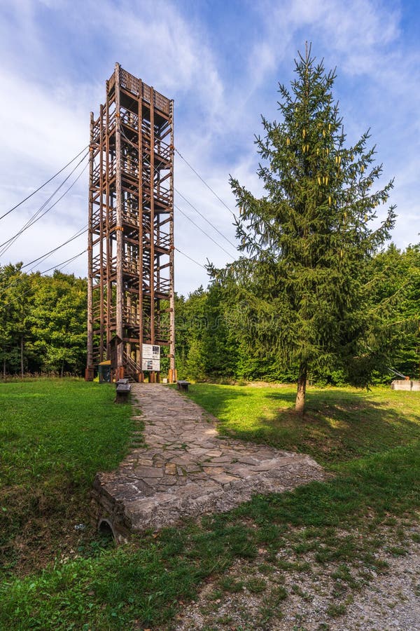 Lookout wooden tower in Polana