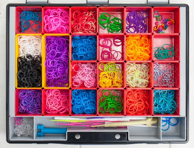 Loom Banding Elastics in a Hobby Box Stock Image Image of elastics