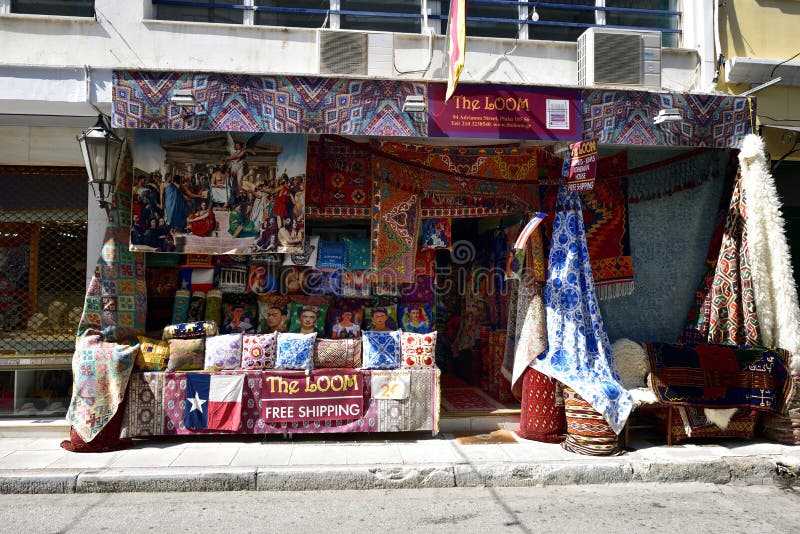 The Loom Shop in the Plaka District of Athens Editorial Stock Image Image of shop, carpets
