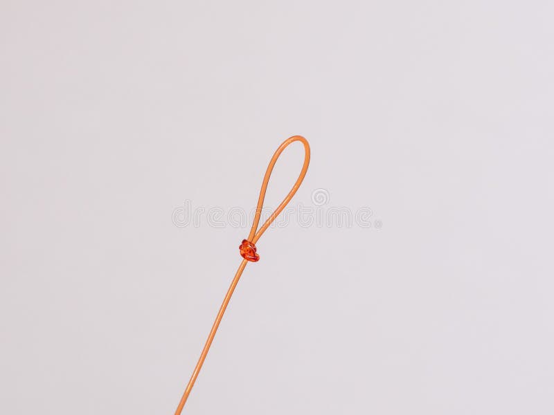 Loop of red fishing line stock image. Image of angler 155873161