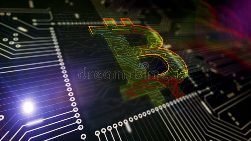 Loopable Animation 3d bitcoin Symbole vektor abbildung